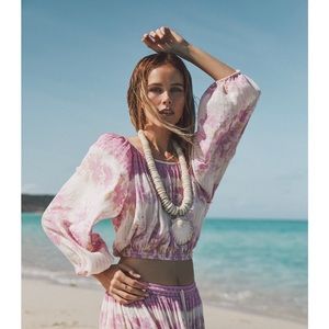 Spell & The Gypsy Coco Lei Peasant Blouse in Lilac